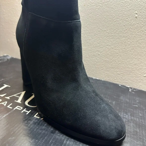 Ralph Lauren Black Heeled Boots with Pointed Toe - Picture 7 of 11